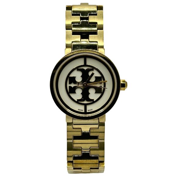 Tory Burch Reva Gold Toned Steel White Dial Quartz Ladies Watch TRB4011 - Picture 2 of 10